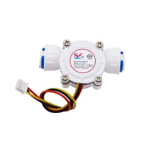 YF-S301 Water Flow Sensor, G3/8 Quick Connect, 3.5-24VDC, 0.5-10L/min, Inner Diameter: 9.7mm, 15cm Lead Cable