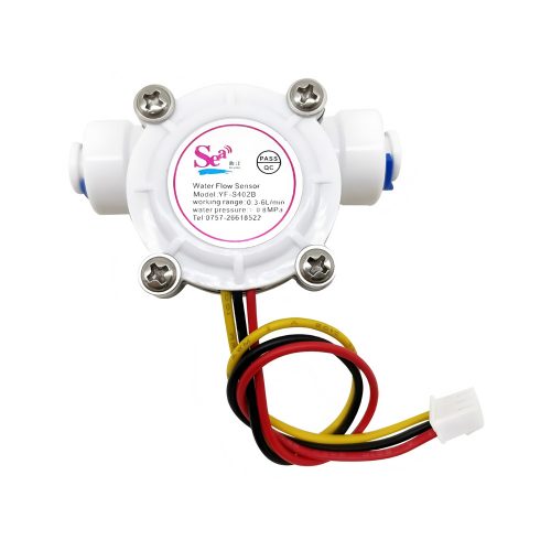 YF-S402B Water Flow Sensor, G1/4 Quick Connect, 3.5-24VDC, 0.5-6L/min, Inner Diameter: 6.4mm, 15cm Lead Cable