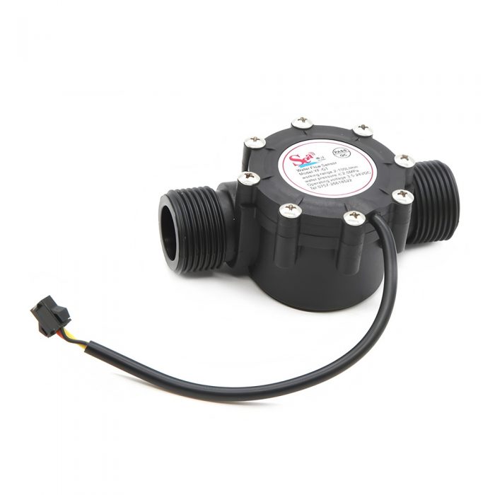YF-G1 Water Flow Sensor, G1, 3.5-24VDC, 2-100L/min, Inner/Outer Diameter: 22.7mm(Inlet), 20.9mm(Outlet)/32.8mm, 15cm Lead Cable