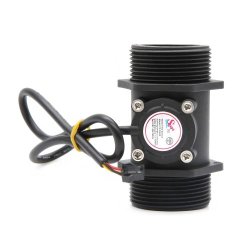 YF-DN40 Water Flow Sensor, G1½, 3.5-24VDC, 5-150L/min, Inner/Outer Diameter: 36.5mm(Inlet), 33.5mm(Outlet)/46.5mm, 15cm Lead Cable