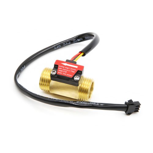 YF-B1 Brass Water Flow Sensor, G1/2, 3.5-24VDC, 1-25L/min, Inner/Outer Diameter: 15.5mm(Inlet), 13.5mm(Outlet)/20.5mm, 15cm Lead Cable