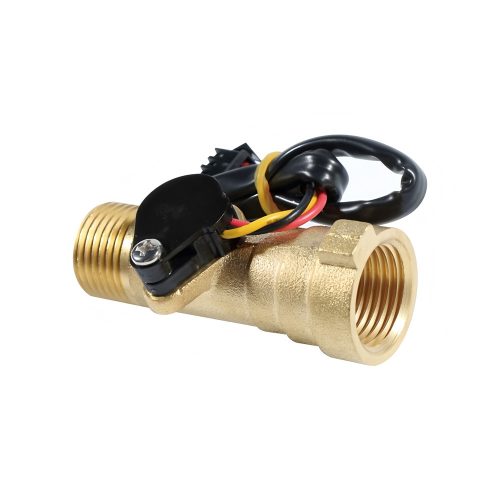 YF-B8 Brass Water Flow Sensor, G1/2, 3.5-24VDC, 1-30L/min, Inner/Outer Diameter: 12mm/20.5mm, Internal Thread:20.5mm, 15cm Lead Cable
