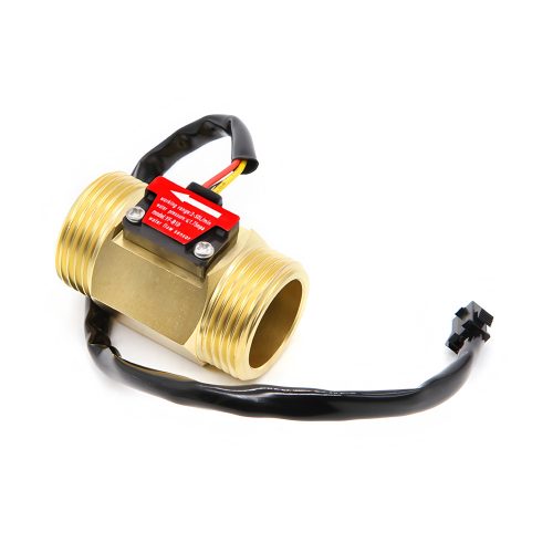 YF-B10 Brass Water Flow Sensor, G1, 3.5-24VDC, 2-50L/min, Inner/Outer Diameter: 24.5mm/33mm, 15cm Lead Cable