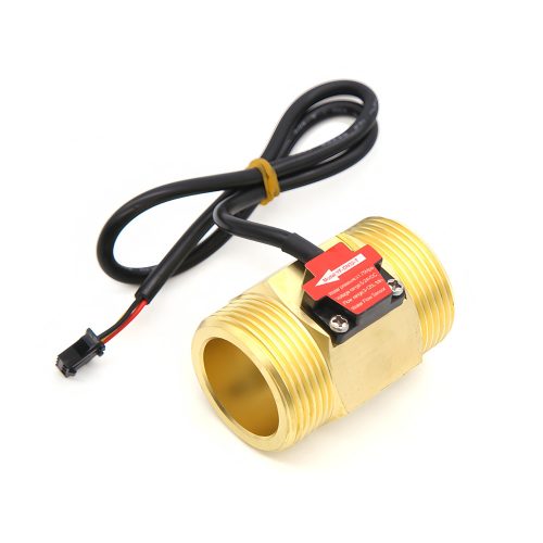 YF-DN32-T Brass Water Flow Sensor, G1¼, 3.5-24VDC, 3-60L/min, Inner/Outer Diameter: 32.5mm(Inlet), 30mm(Outlet)/41.5mm, 15cm Lead Cable