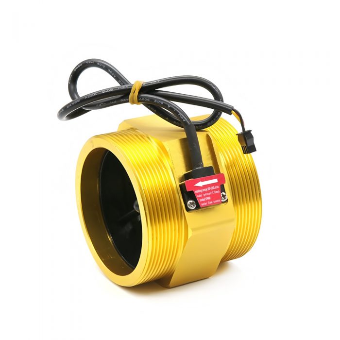 YF-DN80 Brass Water Flow Sensor, G3, 3.5-24VDC, 20-500L/min, Inner/Outer Diameter: 77mm/87mm, 15cm Lead Cable