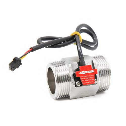 YF-DN32-S Stainless Steel Water Flow Sensor, G1¼, 5-24VDC, 3-60L/min, Inner/Outer Diameter: 32.5mm(Inlet), 30mm(Outlet)/41.5mm, 15cm Lead Cable