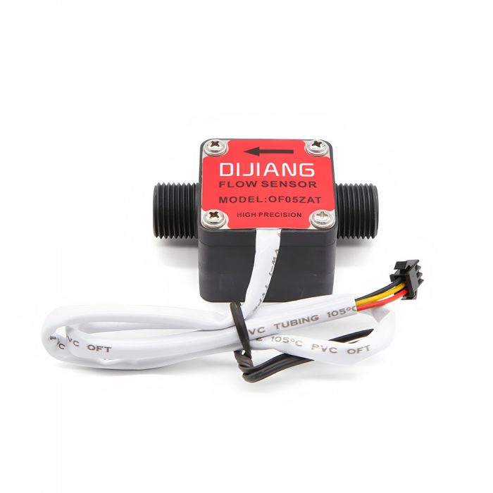 OF05ZAT-1 Flow Sensor, G1/2, 3.5-24VDC, 30-1200L/H, Inner/Outer Diameter: 10mm/20.5mm, 15cm Lead Cable