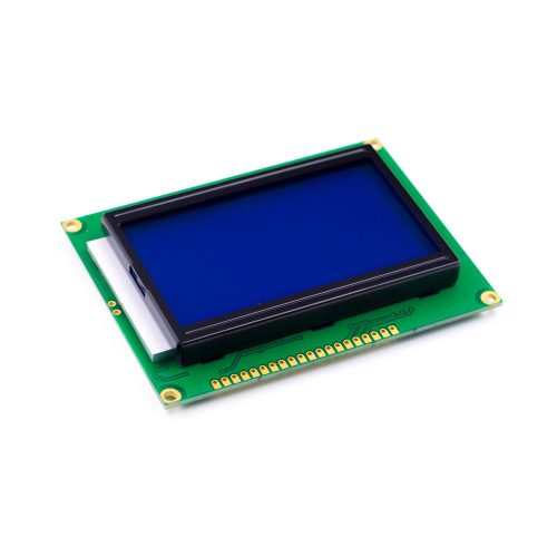 LCD12864B 5V LCD 128x64 Character Display Module, AIP31020, White on Blue Background