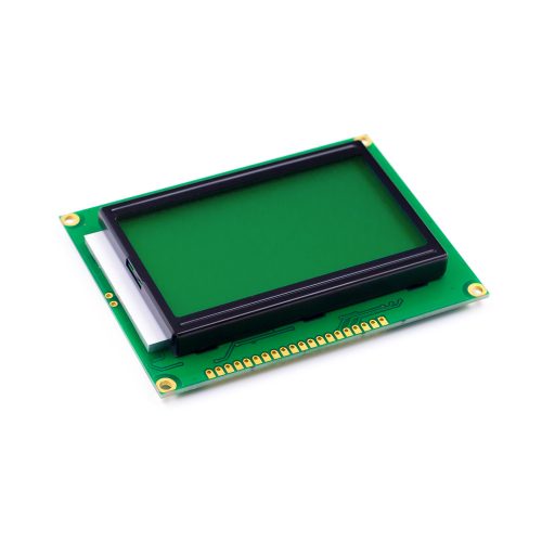 LCD12864B 5V LCD 128x64 Character Display Module, AIP31020, Black on Yellow Background