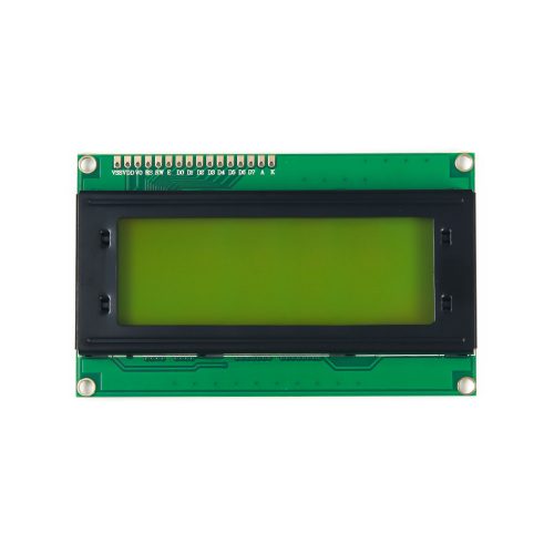 LCD2004A 5V LCD 20x4 Character Display Module, AIP31066L, Black on Yellow Background