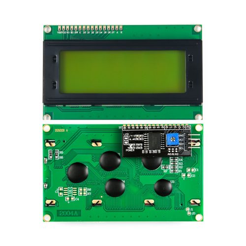 LCD2004A 5V LCD 20x4 Character Display Module, AIP31066L, Black on Yellow Background, I2C