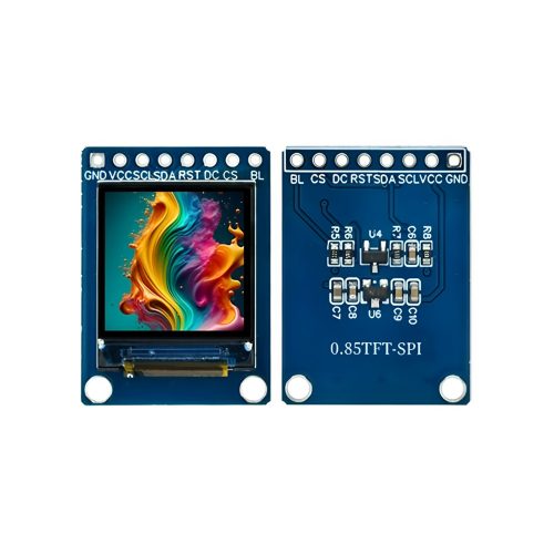 0.85" TFT LCD Display Module, 128*128, GC9107, 4-SPI Interface, 8Pin