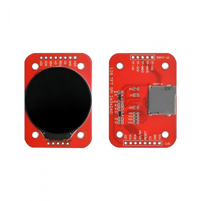 1.28" TFT LCD Display Module, 240*240, GC9A01, 4-SPI Interface, 8Pin, TF Card Slot