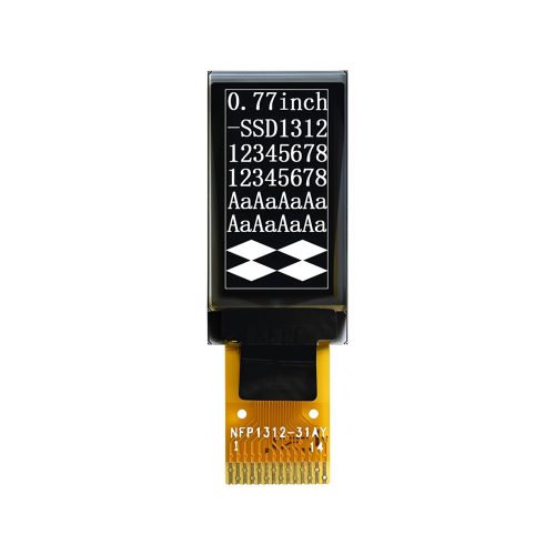 0.77 Inch White OLED Display, 128*64, SSD1312, 14Pin, IIC/I2C