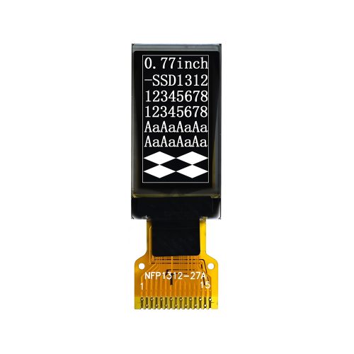 0.77 Inch White OLED Display, 128*64, SSD1312, 15Pin, SPI