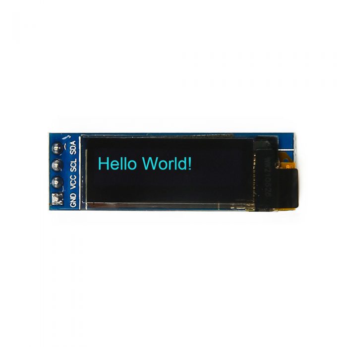 0.91 Inch Blue OLED Display Module, 128*32, SSD1306, 4Pin, IIC/I2C, Soldered with Pin Header