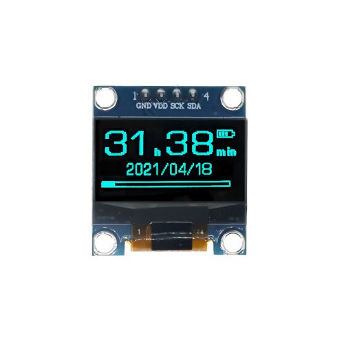 0.96 Inch Blue OLED Display Module, 128*64, SSD1315, 4Pin, IIC/I2C, GND-VCC-SCL-SDA, 24.7mm*27mm