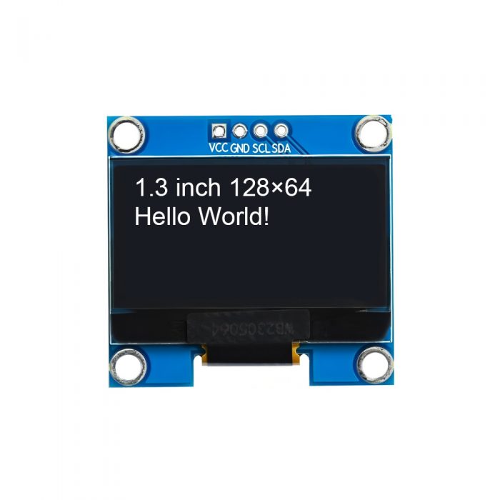 1.3 Inch White OLED Display Module, 128*64, SH1106, 4Pin, IIC/I2C, VCC-GND-SCL-SDA, 35.5mm*33.6mm