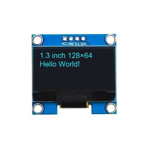 1.3 Inch Blue OLED Display Module, 128*64, SH1106, 4Pin, IIC/I2C, VCC-GND-SCL-SDA, 35.5mm*33.6mm