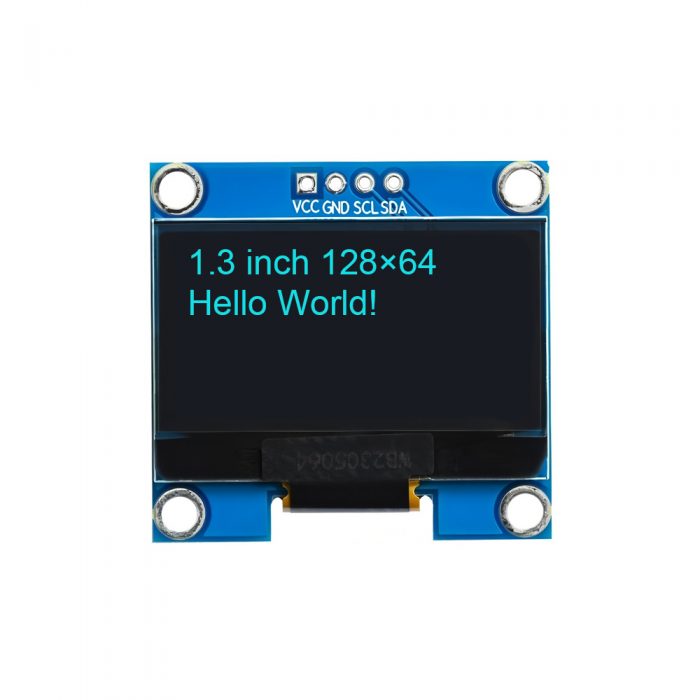 1.3 Inch Blue OLED Display Module, 128*64, SH1106, 4Pin, IIC/I2C, VCC-GND-SCL-SDA, 35.5mm*33.6mm