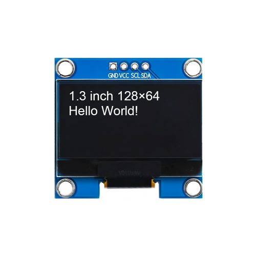 1.3 Inch White OLED Display Module, 128*64, SH1106, 4Pin, IIC/I2C, GND-VCC-SCL-SDA, 35.5mm*33.6mm