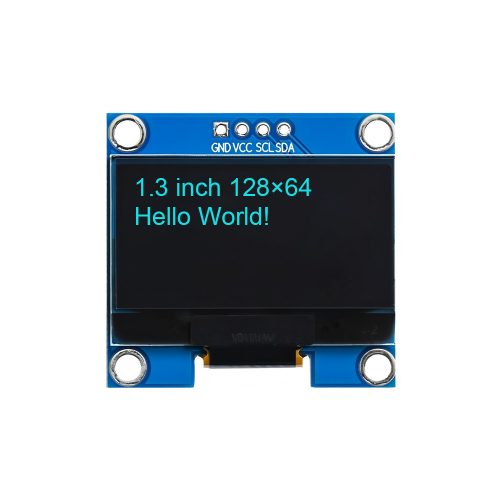 1.3 Inch Blue OLED Display Module, 128*64, SH1106, 4Pin, IIC/I2C, GND-VCC-SCL-SDA, 35.5mm*33.6mm