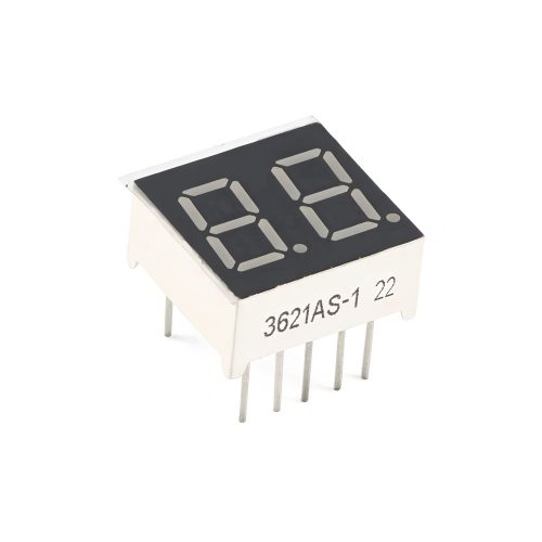 0.36 Inch Red 2-Digits 7 Segment LED Display, 10Pin, Common Cathode, 15mm*14mm*7.2mm