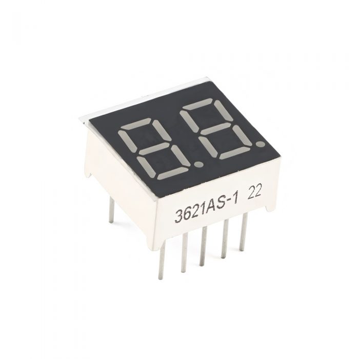 0.36 Inch Red 2-Digits 7 Segment LED Display, 10Pin, Common Cathode, 15mm*14mm*7.2mm