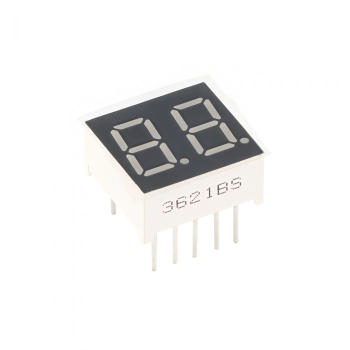 0.36 Inch Red 2-Digits 7 Segment LED Display, 10Pin, Common Anode, 15mm*14mm*7.2mm