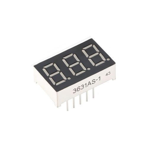 0.36 Inch Red 3-Digits 7 Segment LED Display, 11Pin, Common Cathode, 22.5mm*14mm*7.2mm