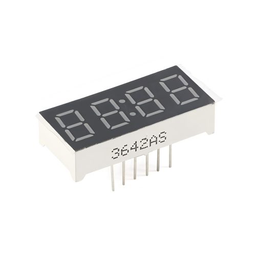 0.36 Inch Red 4-Digits 7 Segment LED Display for Clock, 12Pin, Common Cathode, 30mm*14mm*7.2mm
