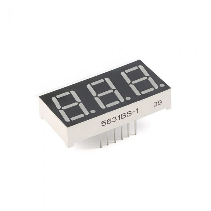 0.56 Inch Red 3-Digits 7 Segment LED Display, 11Pin, Common Anode, 37.6mm*19mm*8mm