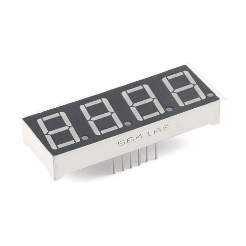 0.56 Inch Red 4-Digits 7 Segment LED Display, 12Pin, Common Cathode, 50.4mm*19mm*8mm