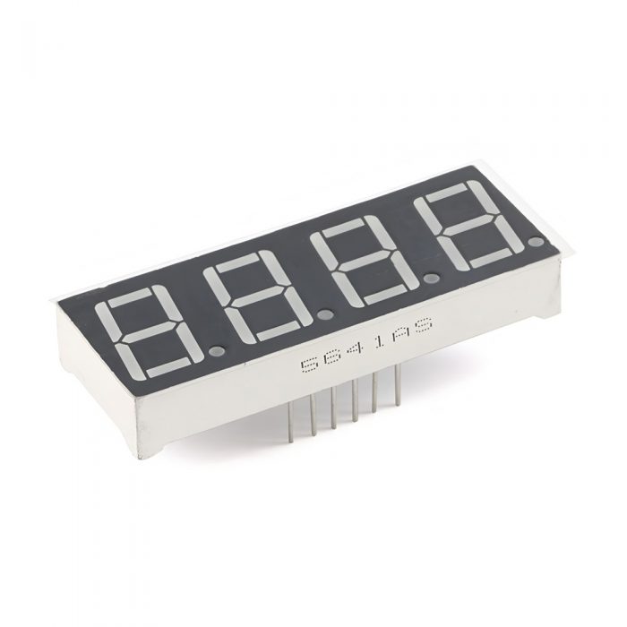 0.56 Inch Red 4-Digits 7 Segment LED Display, 12Pin, Common Cathode, 50.4mm*19mm*8mm