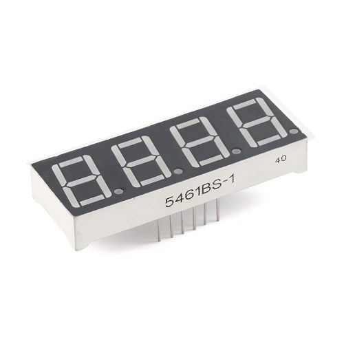 0.56 Inch Red 4-Digits 7 Segment LED Display, 12Pin, Common Anode, 50.4mm*19mm*8mm
