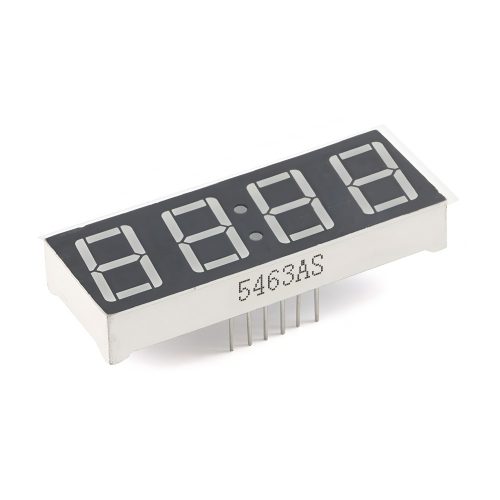 0.56 Inch Red 4-Digits 7 Segment LED Display for Clock, 12Pin, Common Cathode, 50.4mm*19mm*8mm