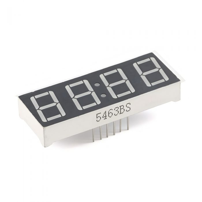 0.56 Inch Red 4-Digits 7 Segment LED Display for Clock, 12Pin, Common Anode, 50.4mm*19mm*8mm