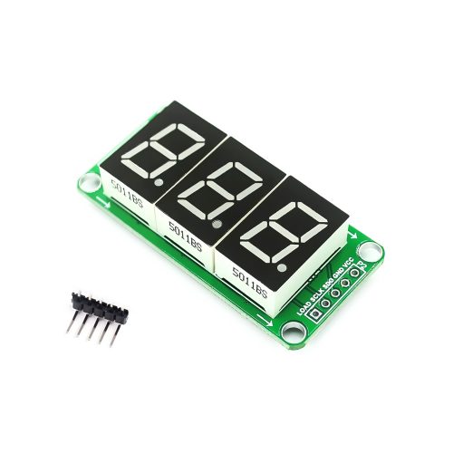0.5 Inch Red 3-Digits 7 Segment LED Display, 74HC595, 5Pin, 51.5mm*25.2mm