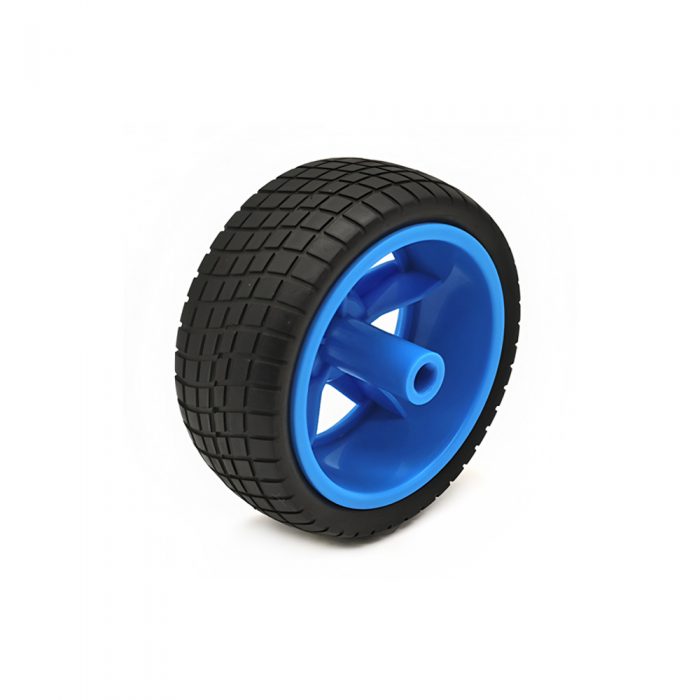 65mm Wheel with 5 Rim for DIY Robot Car, 65mm*25mm, PVC/TPE, Blue, Compatible with TT Motor