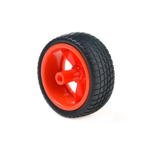 65mm Wheel with 5 Rim for DIY Robot Car, 65mm*25mm, PVC/TPE, Red, Compatible with TT Motor