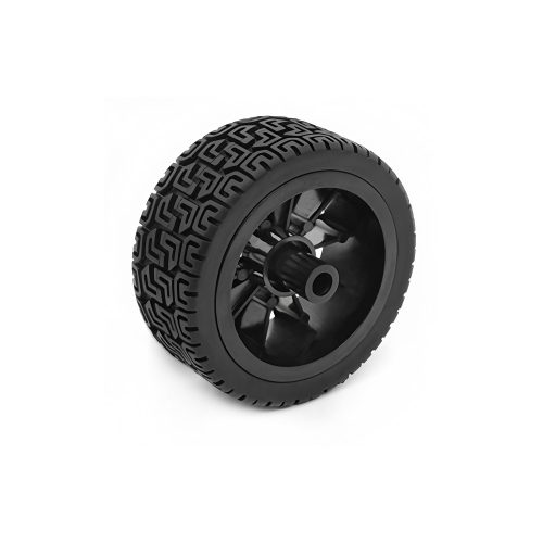 65mm High Traction Wheel with 10 Rim for DIY Robot Car, 65mm*26mm, Black, Compatible with TT Motor