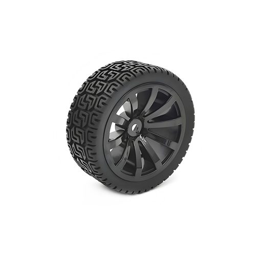 65mm High Traction Wheel with 10 Rim for DIY Robot Car, Compatible with 12mm Coupling, 65mm*26mm, Black
