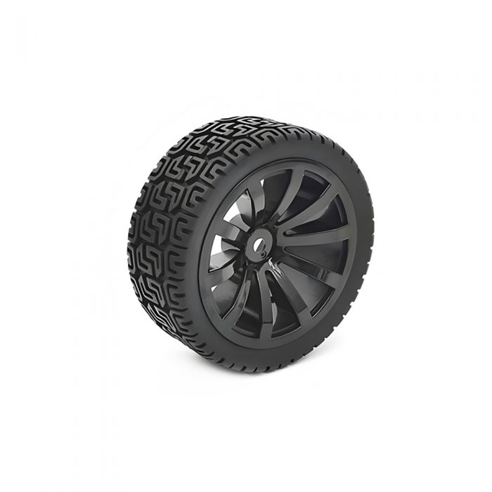 65mm High Traction Wheel with 10 Rim for DIY Robot Car, Compatible with 12mm Coupling, 65mm*26mm, Black