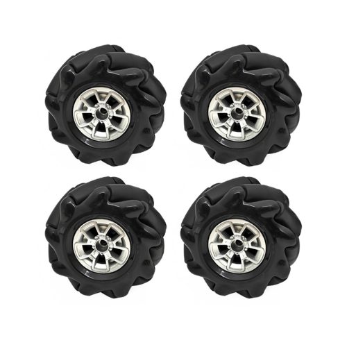 60mm Mecanum Wheel Compatible with 6.7mm Coupling, 4pcs/Set, Black