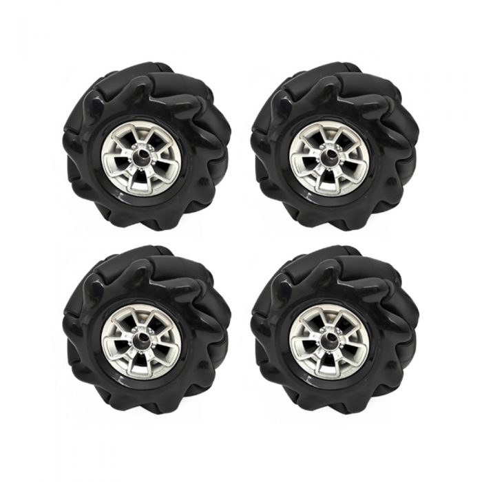 60mm Mecanum Wheel Compatible with 6.7mm Coupling, 4pcs/Set, Black