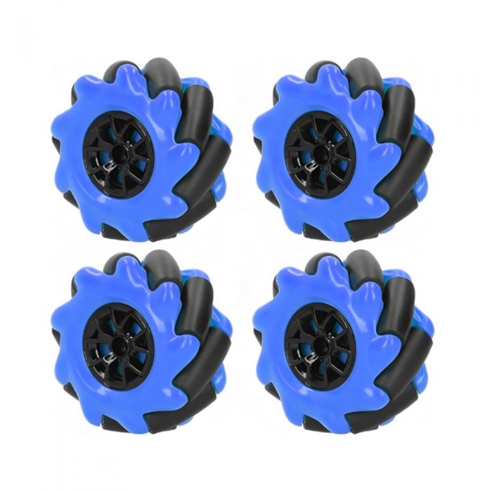 60mm Mecanum Wheel Compatible with 6.7mm Coupling, 4pcs/Set, Blue