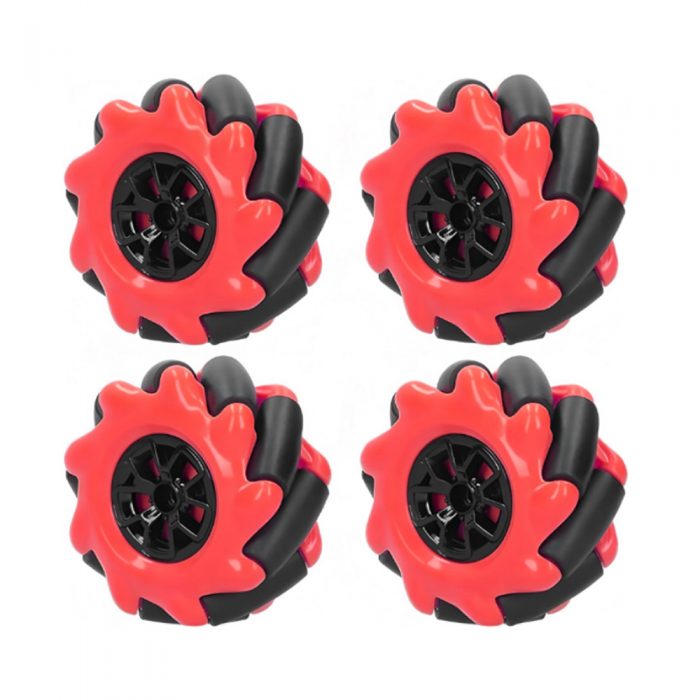 60mm Mecanum Wheel Compatible with 6.7mm Coupling, 4pcs/Set, Red