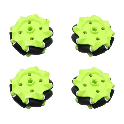 58mm Mecanum Wheel Compatible with 6mm Coupling, 4pcs/Set, Green