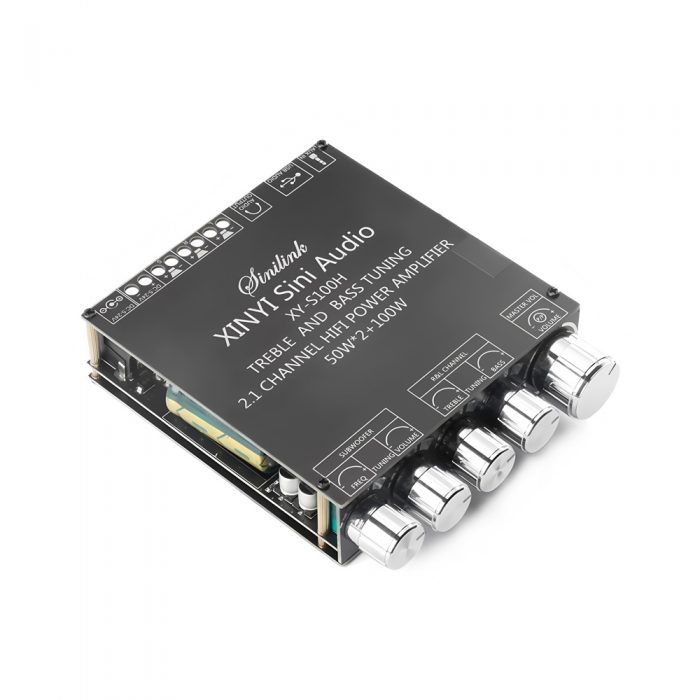 XY-S100H TPA3116D2 5-26V 2*50W+100W 2.1 Channel Bluetooth 5.0 Audio Power Amplifier Board