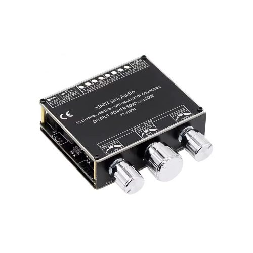 XY-E100H TPA3116D2 DC9-24V 2*50W+100W 360° Stepless Tone Adjustment 2.1 Channel Bluetooth 5.1 Audio Power Amplifier Board